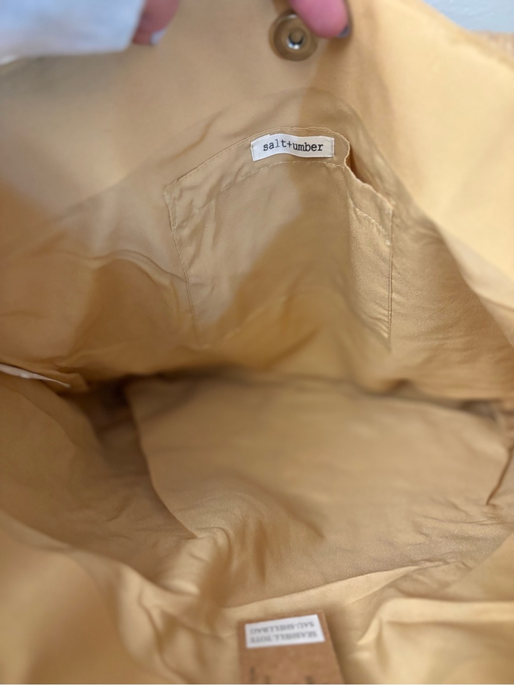 Salt + Umber Natural Straw Shell-Embellished Tote in Tan - Picture 5 of 5
